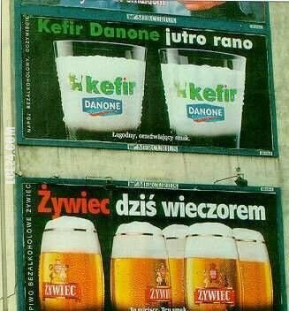 napis, reklama : Kefir & Żywiec