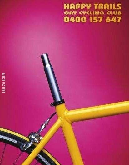napis, reklama : Rower bez siodełka