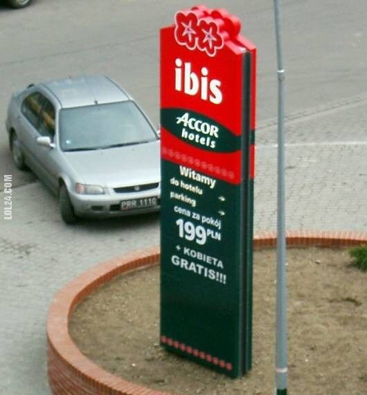 napis, reklama : ibis