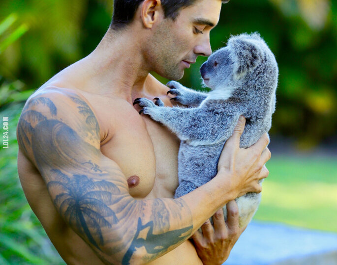 seksowna : Australijski strażak z koalą
