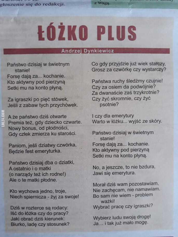 napis, reklama : ŁÓŻKO PLUS