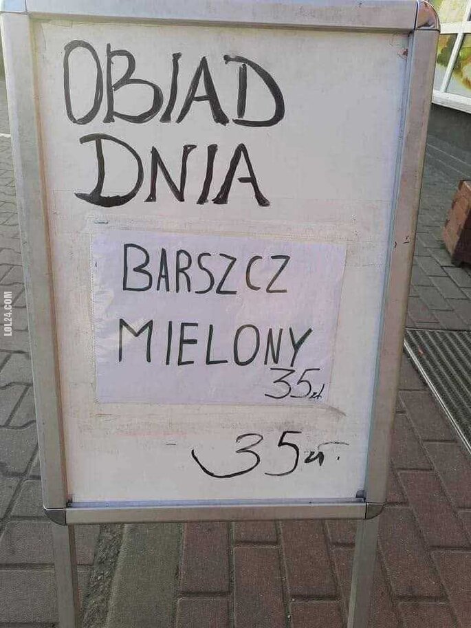 napis, reklama : Obiad dnia