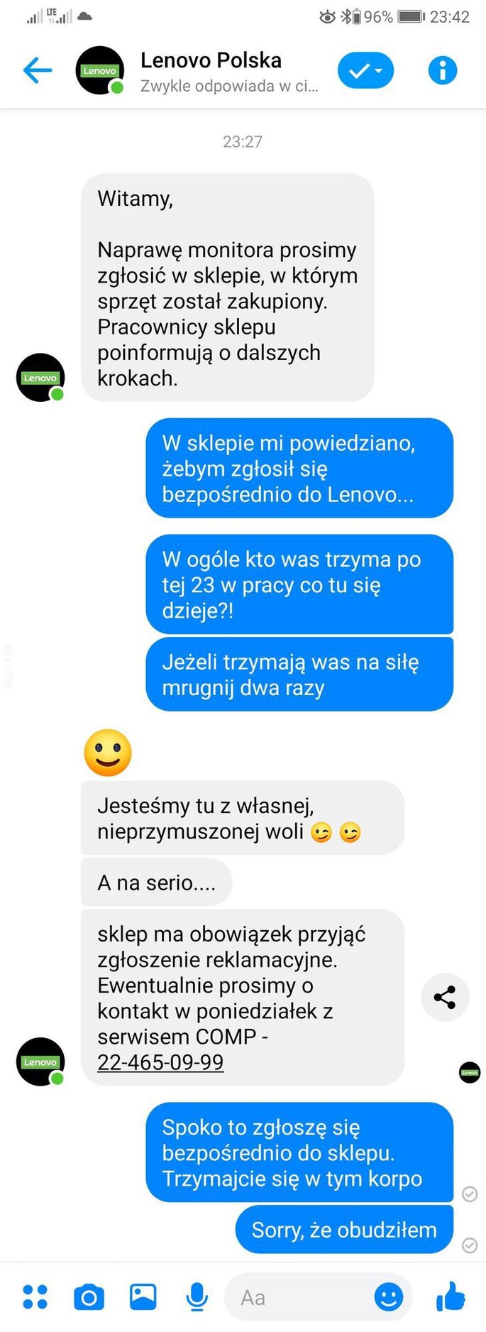 napis, reklama : Lenovo Polska
