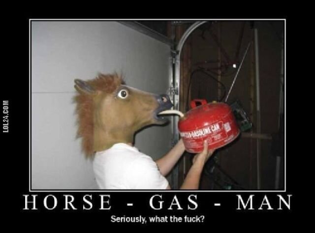 napis, reklama : Horse - Gas- Man