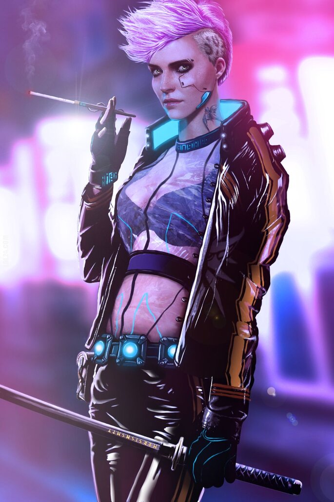 kobieta : Sexy laska z cyberpunk2077