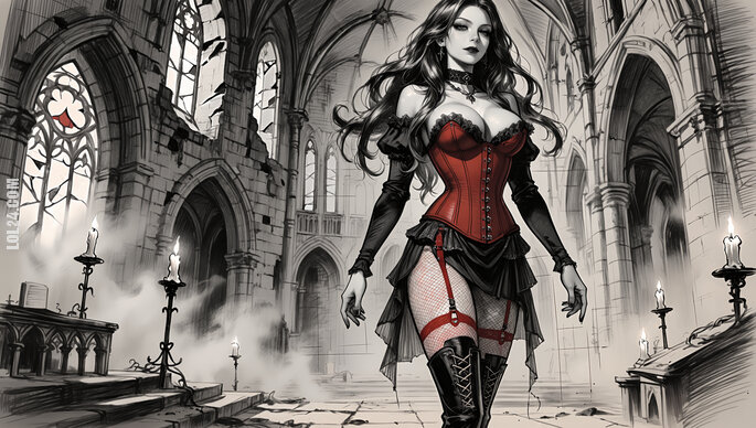 kobieta : Gotka w katedrze