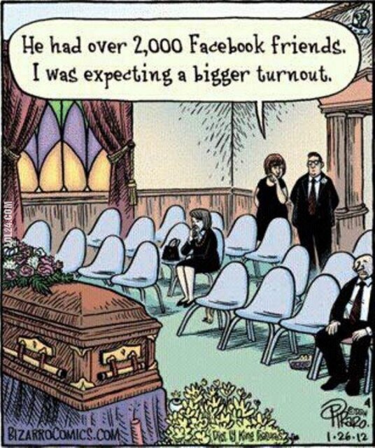 komiks : Miał ponad 2000 znajomych na Facebook