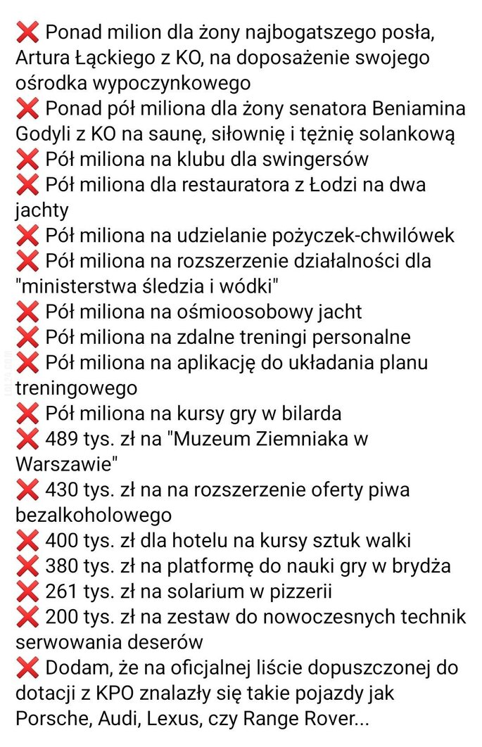 polityka : Wstępne podsumowanie wydatków z KPO