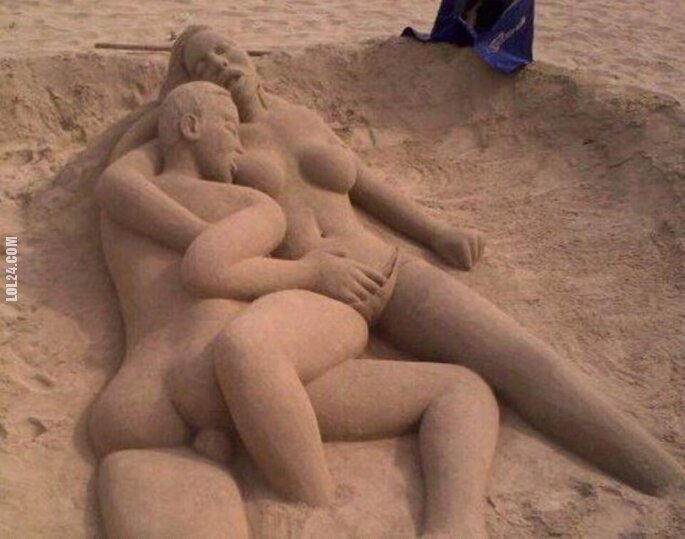 rzeźba, figurka : Miłość z piasku