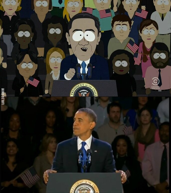 polityka : Znajdź różnice - Obama i South Park