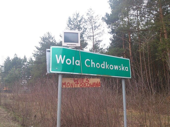 napis, reklama : Wola Chodkowska