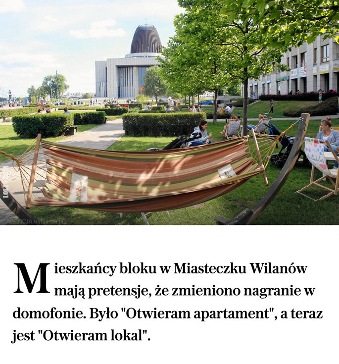 ciekawostka : Problemy mieszkańców Wilanowa