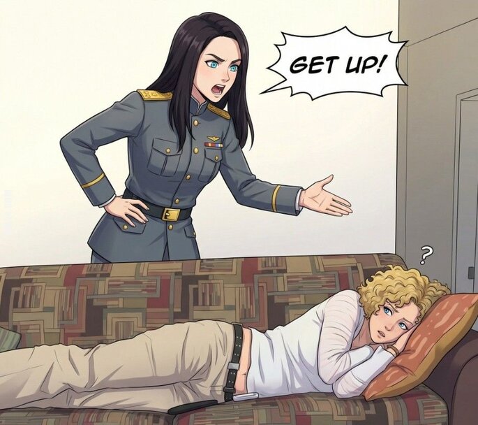 kobieta : Pobudka, wstać! Do roboty czas!  😄😁😆