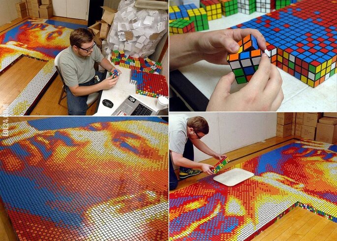 złudzenie : Rubik's cube art