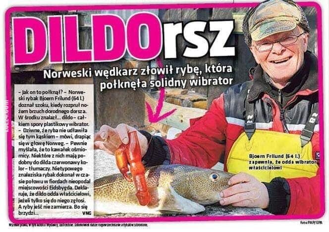 LOL : Norweski wędkarz złowił rybę, która połknęła wibrator