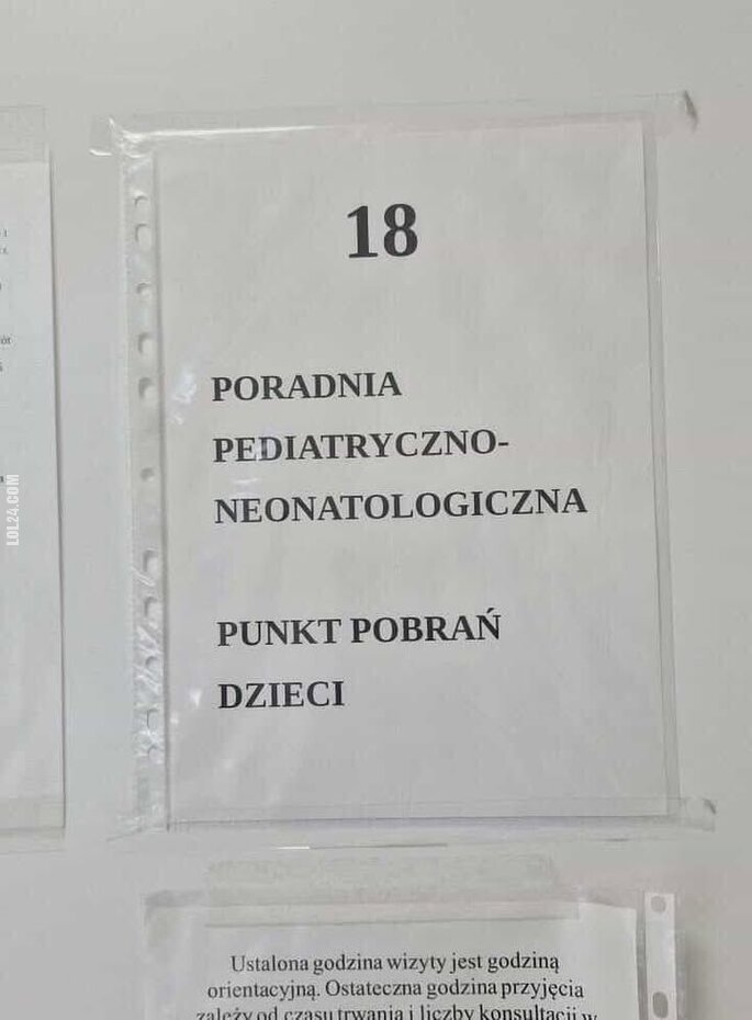 napis, reklama : Punkt pobrań dzieci