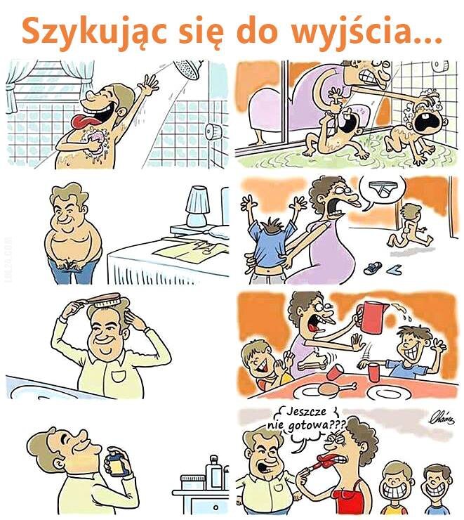 komiczne : Szykując się do wyjścia...