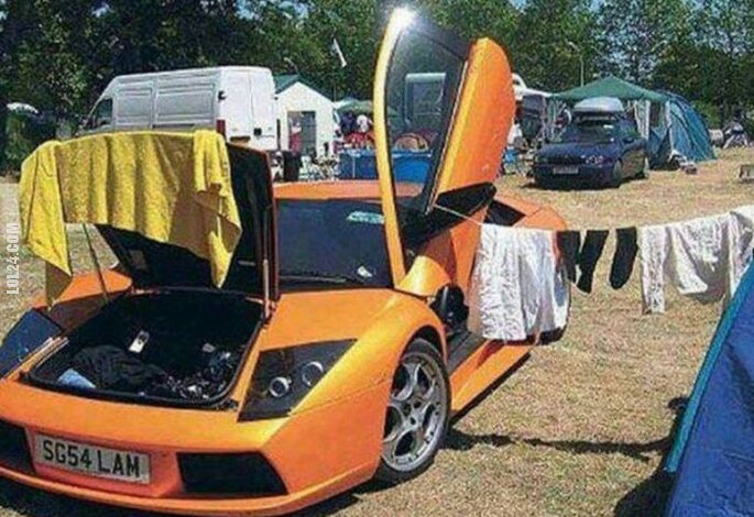 FAIL : Pranie rozwieszone na Lamborghini