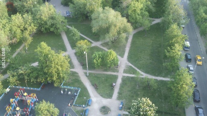 złudzenie : Pentagram wydeptany w parku
