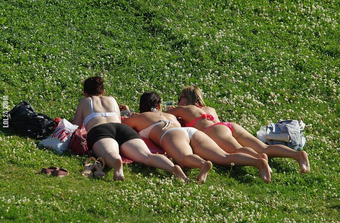 seksowna : Opalanie na trawie