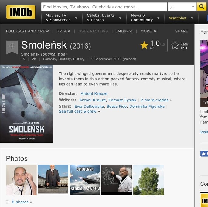 FAIL : "Smoleńsk" na IMDb