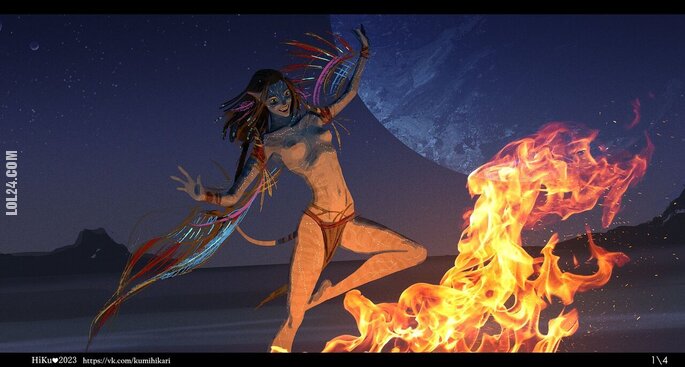 kobieta : Neytiri - taniec wokół ognia