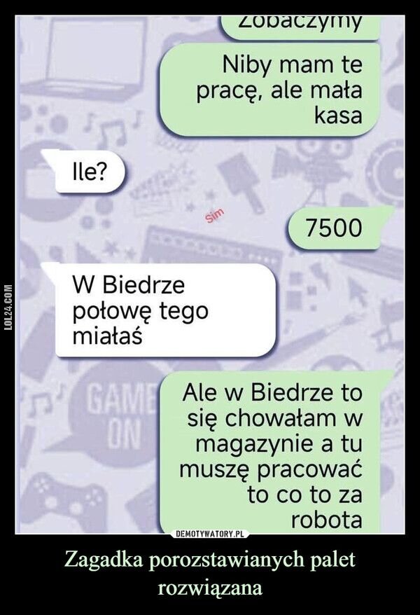 demotywator : Zagadka palet w Biedronce rozwiązana