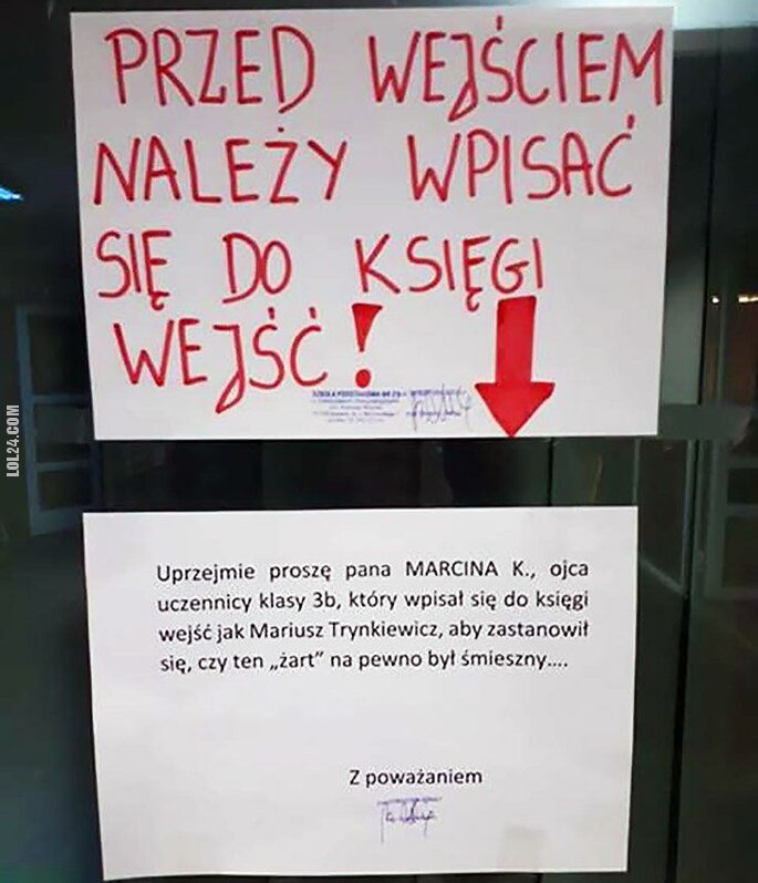 napis, reklama : Wpis do księgi wejścia