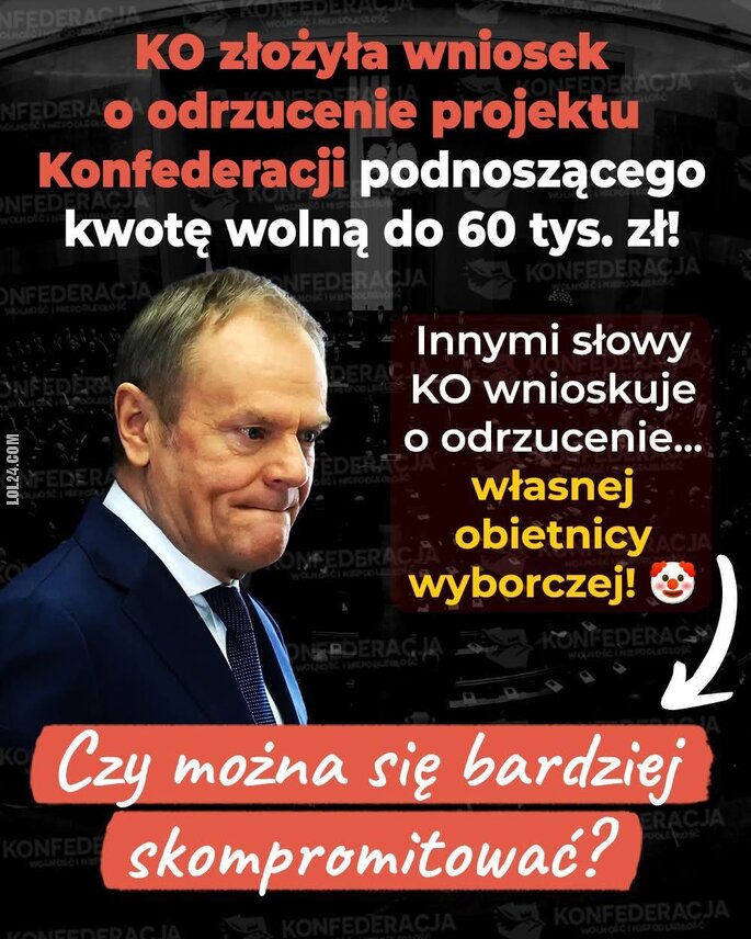 polityka : KO wnioskuje o odrzucenie... własnej obietnicy wyborczej!