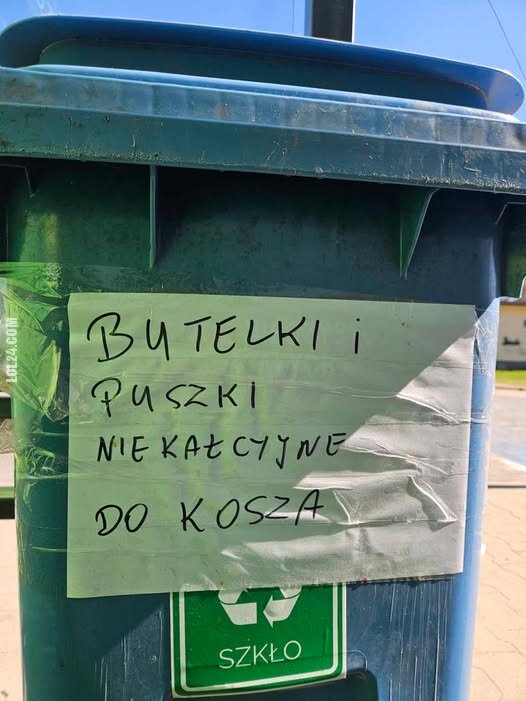 napis, reklama : Butelki niekaucyjne