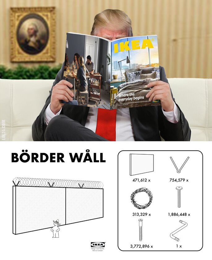 polityka : "Mur": IKEA oferuje Trumpowi niedrogie rozwiązanie