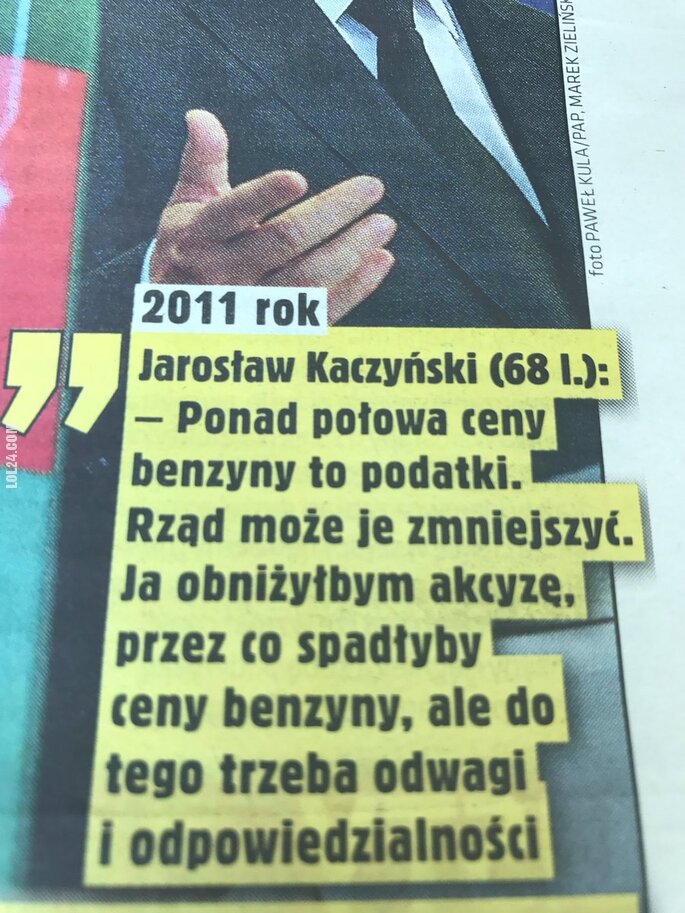 polityka : Słowa Jarosława Kaczyńskiego z 2011r. o cenie benzyny