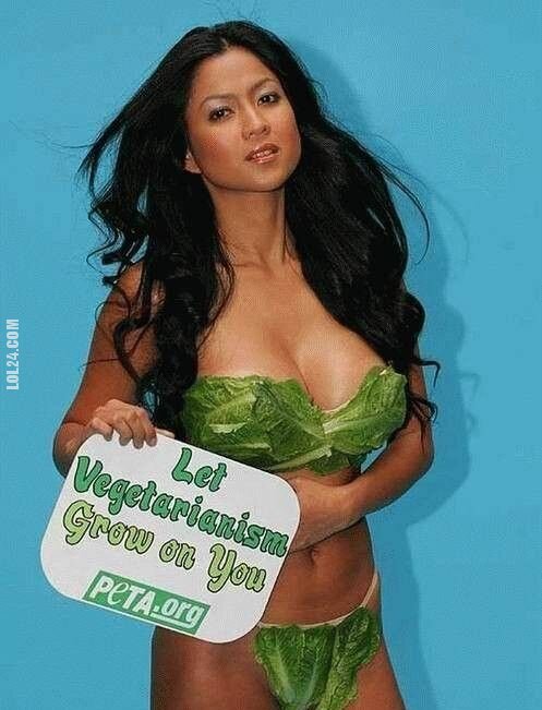 napis, reklama : Let Vegetarianism Grow on You