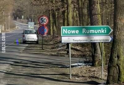 napis, reklama : Nowe Rumunki