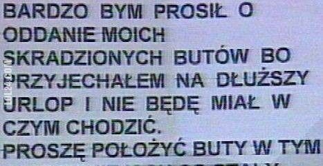 napis, reklama : BARDZO BYM PROSIŁ