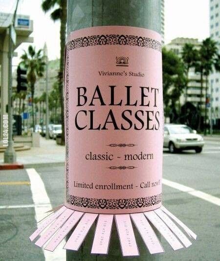 napis, reklama : Ballet Classes