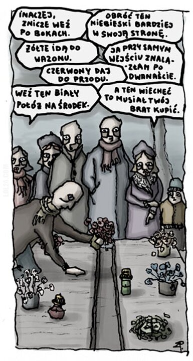 komiks : Tymczasem na cmentarzu w Polsce