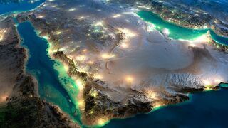 Satelitarne zdjęcie półwyspu Arabskiego (Sinai Peninsula)
