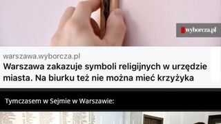 "Warszawa zakazuje symboli religijnych w urzędzie miasta"