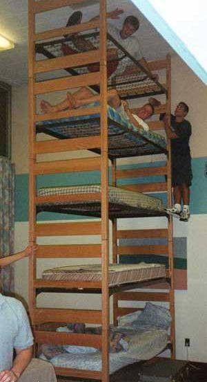 Pięcie piętrowe łóżko