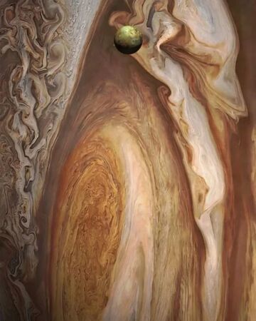 Księżyc Jowisza Io na tle Jowisza