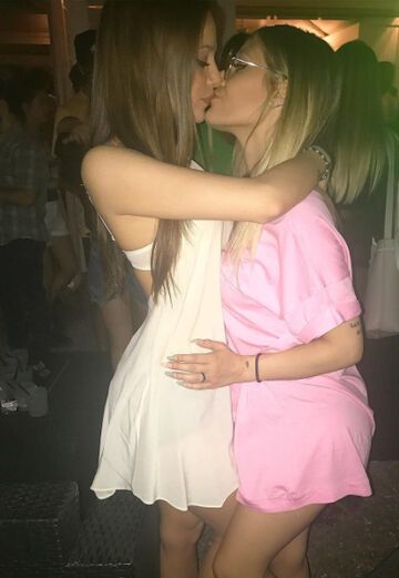 Kissing cute girl