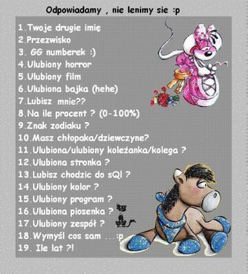 Odpowiadamy, nie lenimy się.