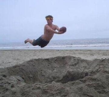 złapał ale co z tego jak wpadł do dołu