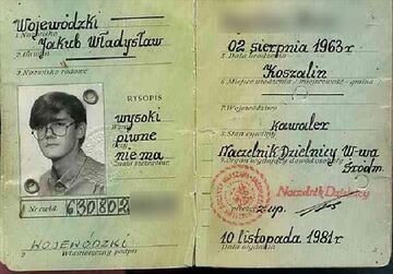 Kuba Wojewódzki - scan dowodu