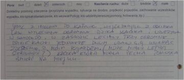 Zgłoszenie wypadku - Śmierć na miejscu