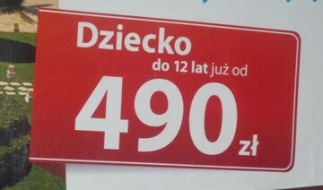 Dziecko od 12lat już od 490zł