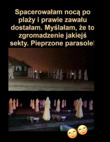 Zgromadzenie sekty na plaży