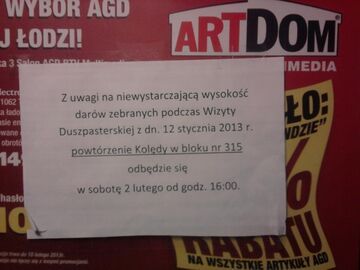 Powtórzenie Kolędy w bloku nr 315