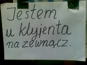 Jestem u klyjenta na zewnątrz